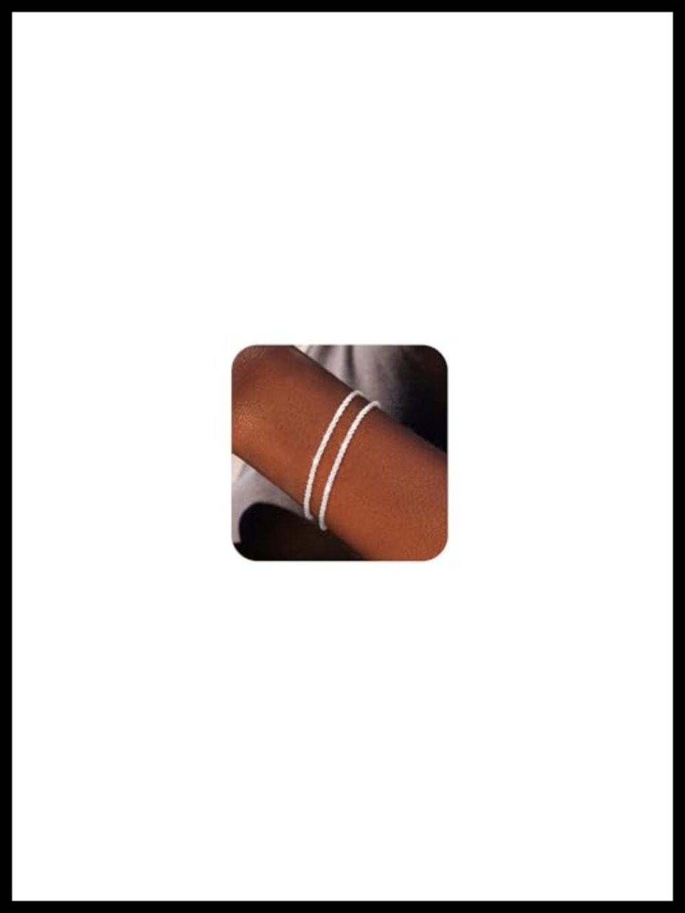 Sterling Silver Plated Chain Bracelet Set Women Layered Stackable